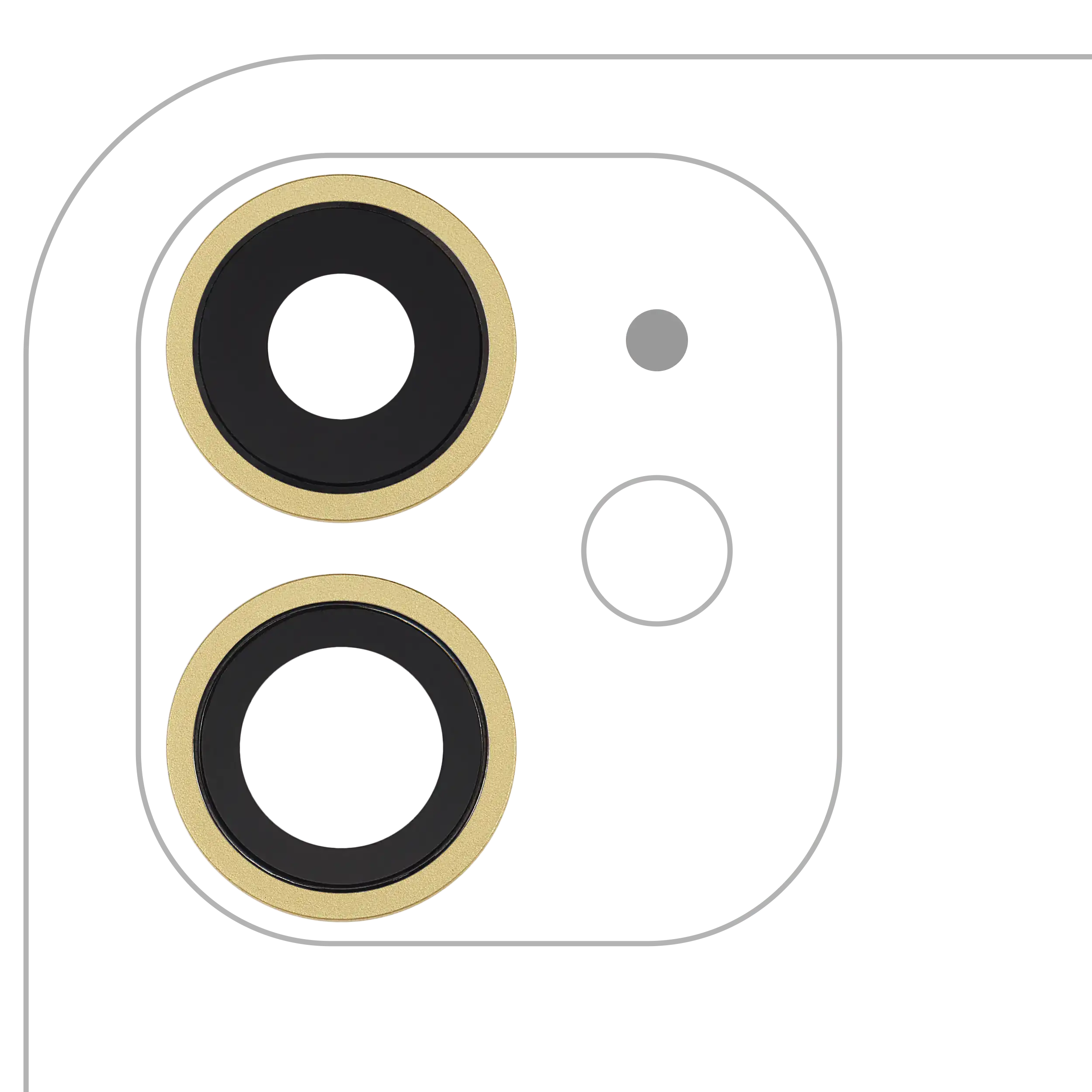 Rückkamera-Glas (nur Glas) mit Klebefolie für iPhone 11 (2-teiliges Set) (Aftermarket Plus) (10er-Pack) – Bild 5
