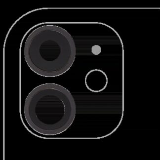 Rückkamera-Glas mit Halterung und Blende für iPhone 11 (2-teiliges Set) (Real Sapphire) (Premium) (Black (Schwarz))