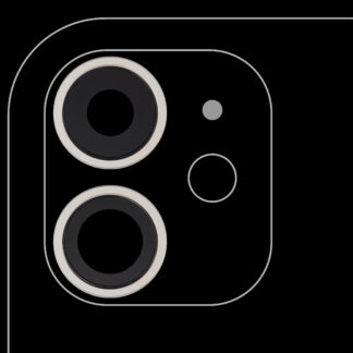 Rückkamera-Glas mit Halterung und Blende für iPhone 11 (2-teiliges Set) (Real Sapphire) (Premium) (White (Weiß))