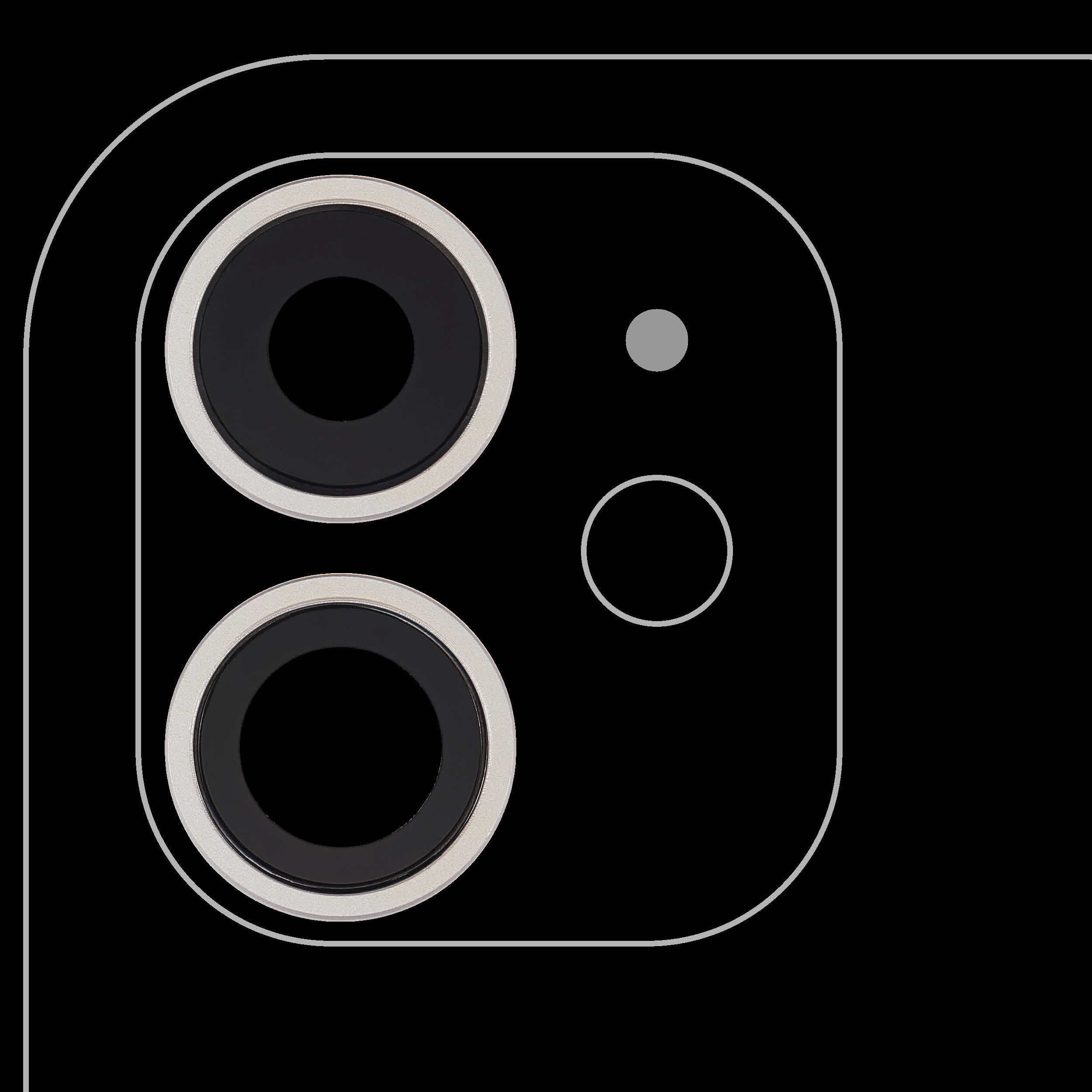 Rückkamera-Glas mit Halterung und Blende für iPhone 11 (2-teiliges Set) (Real Sapphire) (Premium) (White (Weiß))