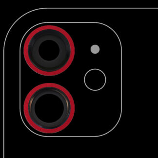 Rückkamera-Glas mit Halterung und Blende für iPhone 11 (2-teiliges Set) (Real Sapphire) (Premium) (Red (Rot))