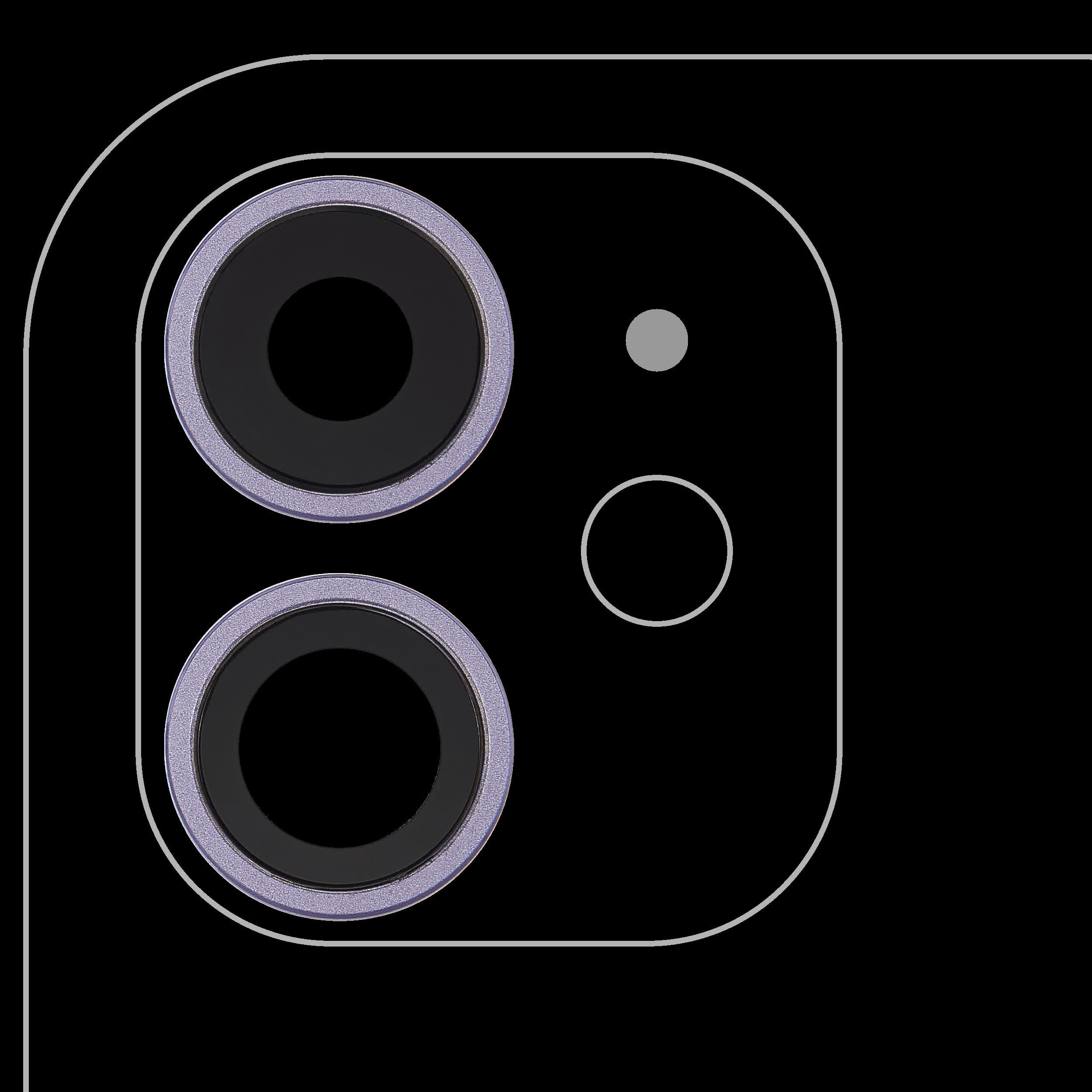 Rückkamera-Glas mit Halterung und Blende für iPhone 11 (2-teiliges Set) (Real Sapphire) (Premium) (Purple (Violett))