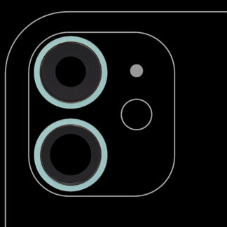 Rückkamera-Glas mit Halterung und Blende für iPhone 11 (2-teiliges Set) (Real Sapphire) (Premium) (Green (Grün))