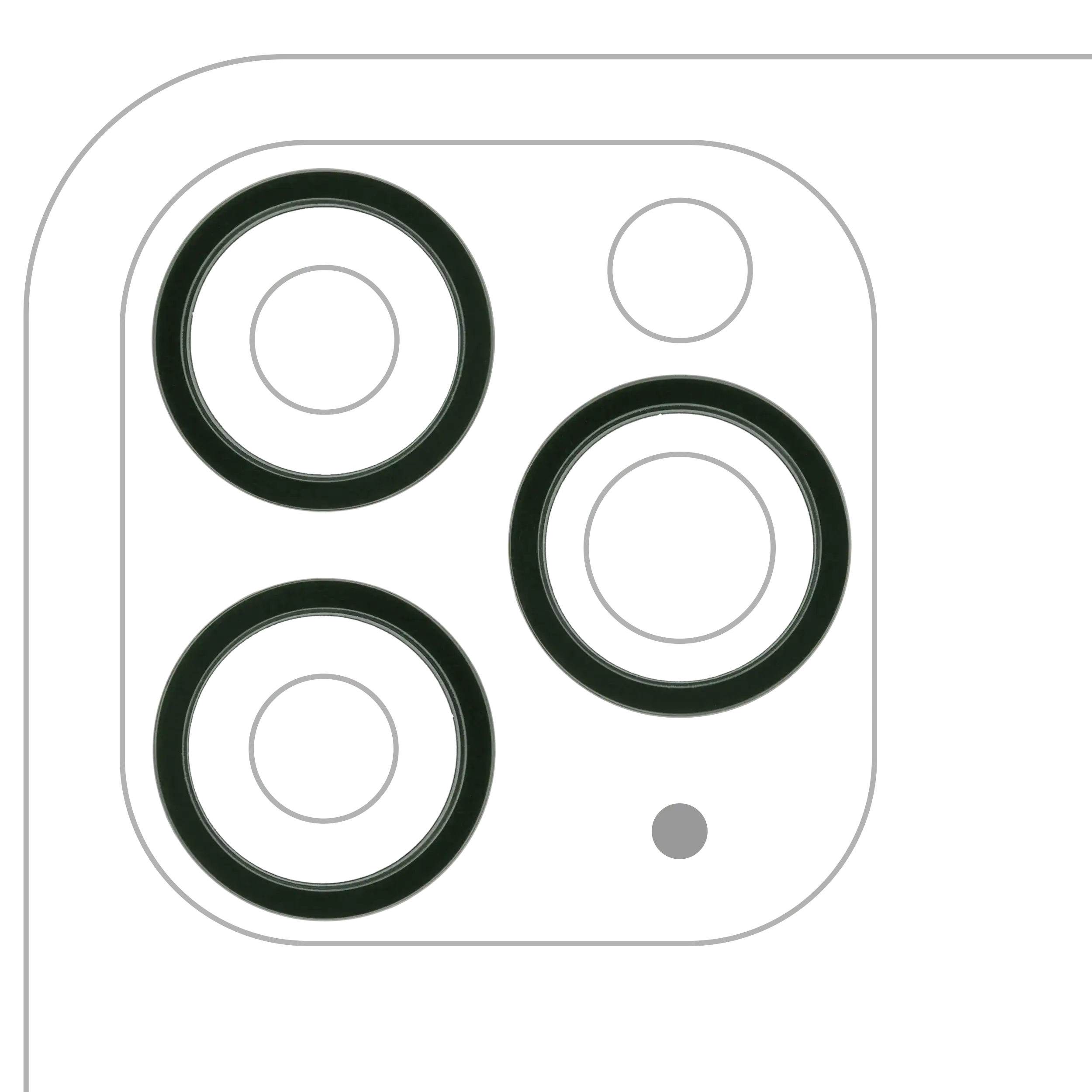 Rückkamera-Glas (nur Glas) mit Klebefolie für iPhone 11 Pro / Pro Max (3-teiliges Set) (Aftermarket Plus) (10er-Pack) – Bild 3