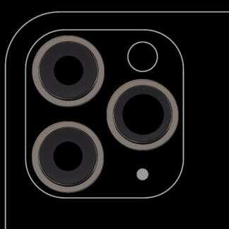Rückkamera-Glas mit Halterung und Blende für iPhone 11 Pro / Pro Max (3-teiliges Set) (Real Sapphire) (Premium) (Black (Schwarz))