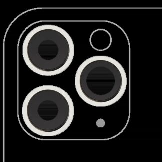 Rückkamera-Glas mit Halterung und Blende für iPhone 11 Pro / Pro Max (3-teiliges Set) (Real Sapphire) (Premium) (White (Weiß))