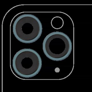 Rückkamera-Glas mit Halterung und Blende für iPhone 11 Pro / Pro Max (3-teiliges Set) (Real Sapphire) (Premium) (Green (Grün))