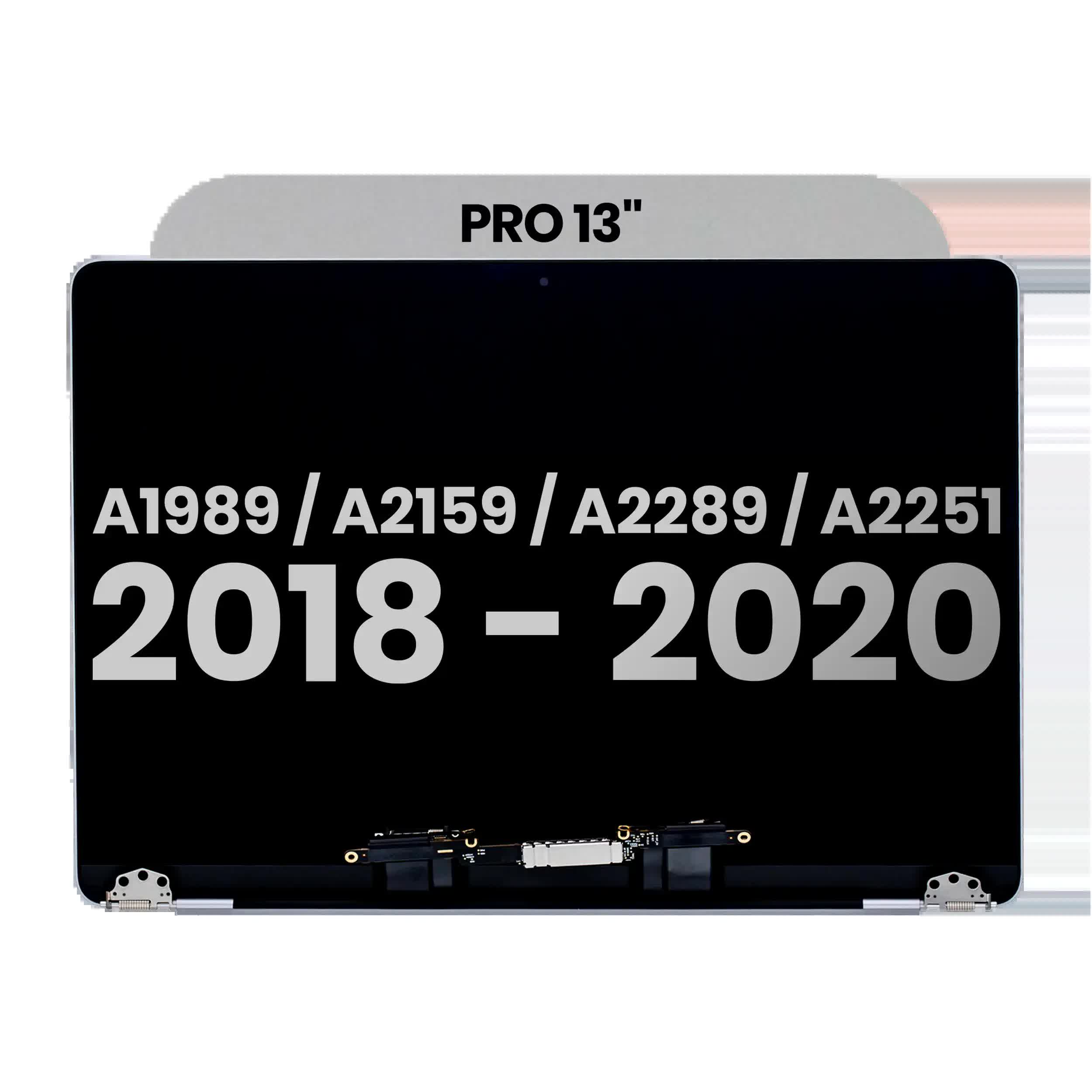 komplette LCD-Displayeinheit für MacBook Pro 13" A1989 (2018-2019) / A2159 (2019) / A2289 / A2251 (2020) (ausgebautes Originalteil: Grade A) (Space Gray)