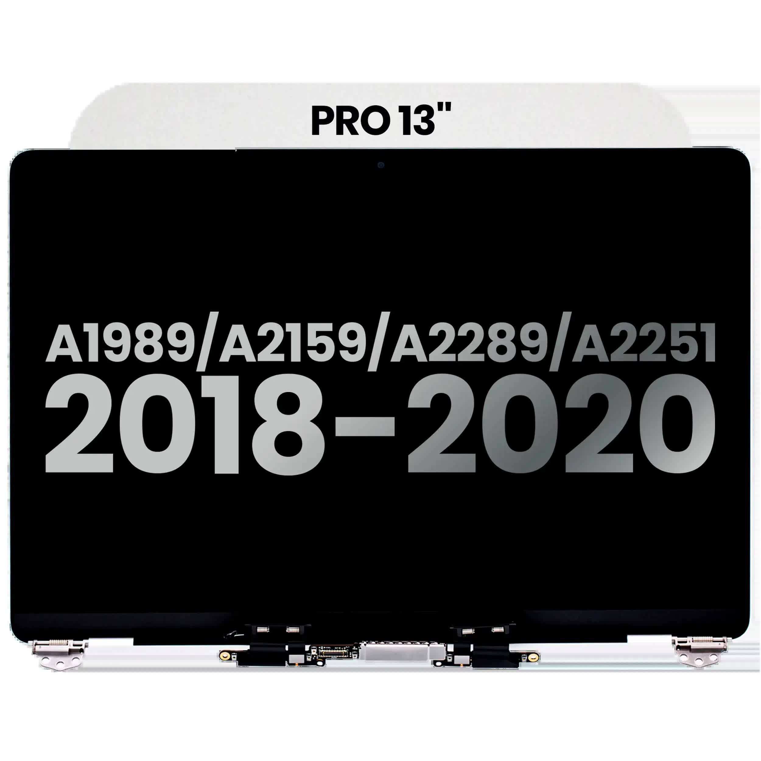 komplette LCD-Displayeinheit für MacBook Pro 13" A1989 (2018-2019) / A2159 (2019) / A2289 / A2251 (2020) (ausgebautes Originalteil: Grade A) (Silver (Silber))