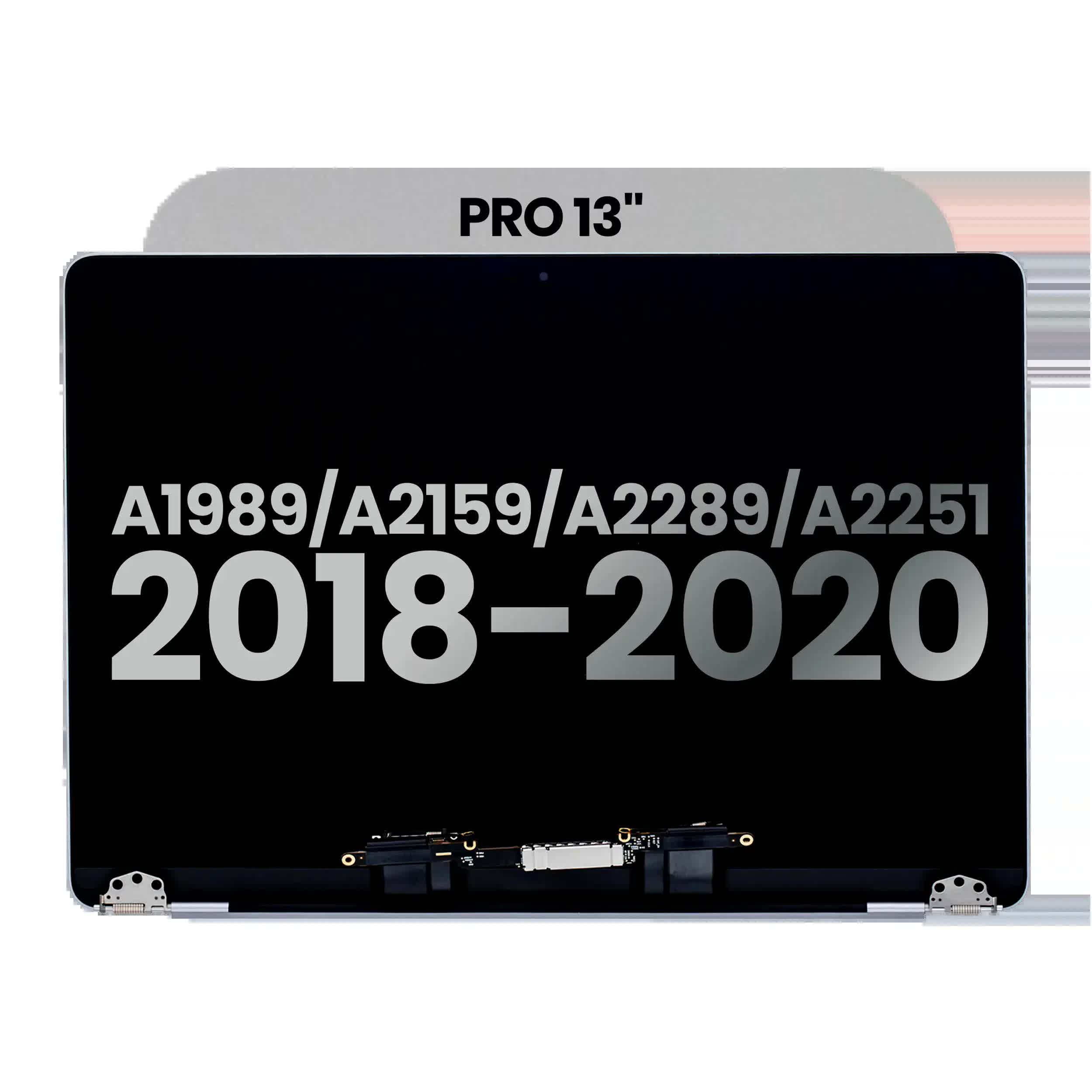 komplette LCD-Displayeinheit für MacBook Pro 13" A1989 (2018-2019) / A2159 (2019) / A2289 / A2251 (2020) (ausgebautes Originalteil: Grade B) (Space Gray)