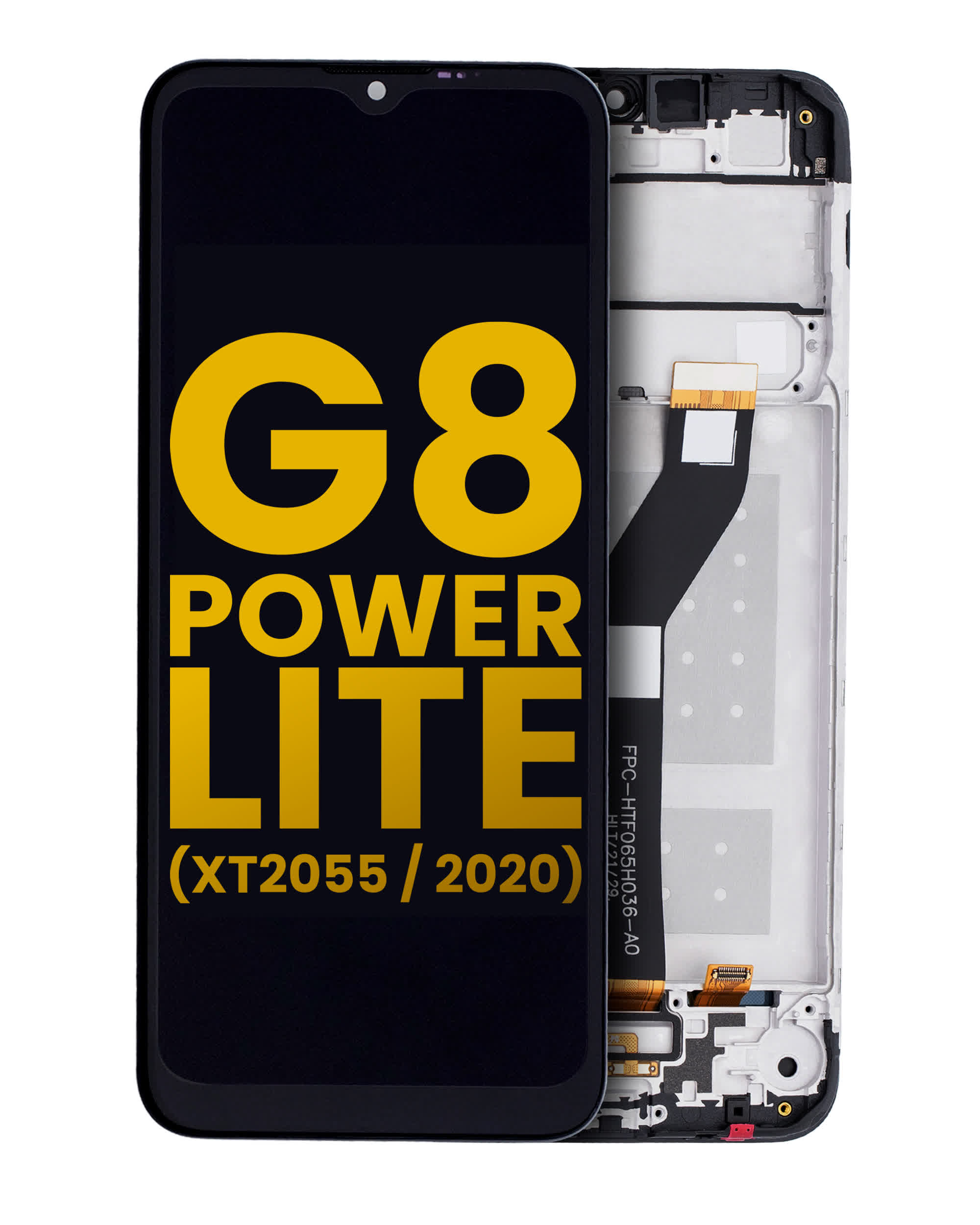 LCD Display mit Rahmen für Motorola Moto G8 Power Lite (XT2055 / 2020) (professionell aufgearbeitet) (Black (Schwarz))