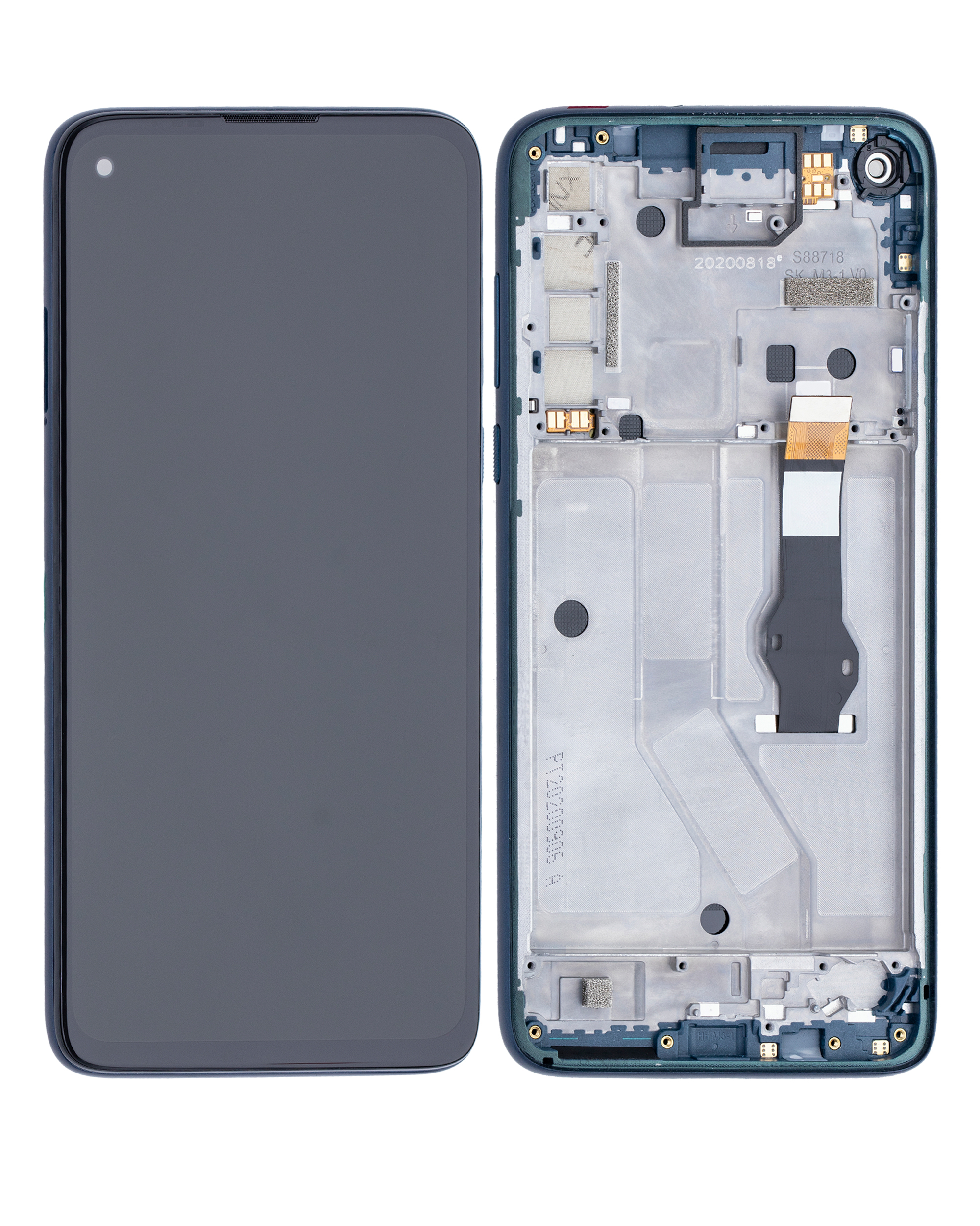 LCD Display mit Rahmen für Motorola Moto G8 Power (XT2041-1 / XT2041-3 / 2020) (professionell aufgearbeitet) (Capri Blue) – Bild 2
