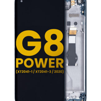 LCD Display mit Rahmen für Motorola Moto G8 Power (XT2041-1 / XT2041-3 / 2020) (professionell aufgearbeitet) (Capri Blue)