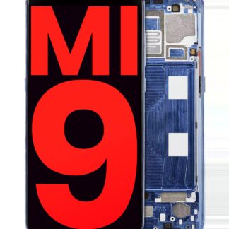 OLED Display mit Rahmen für Xiaomi Mi 9 (Aftermarket Plus) (Ocean Blue)