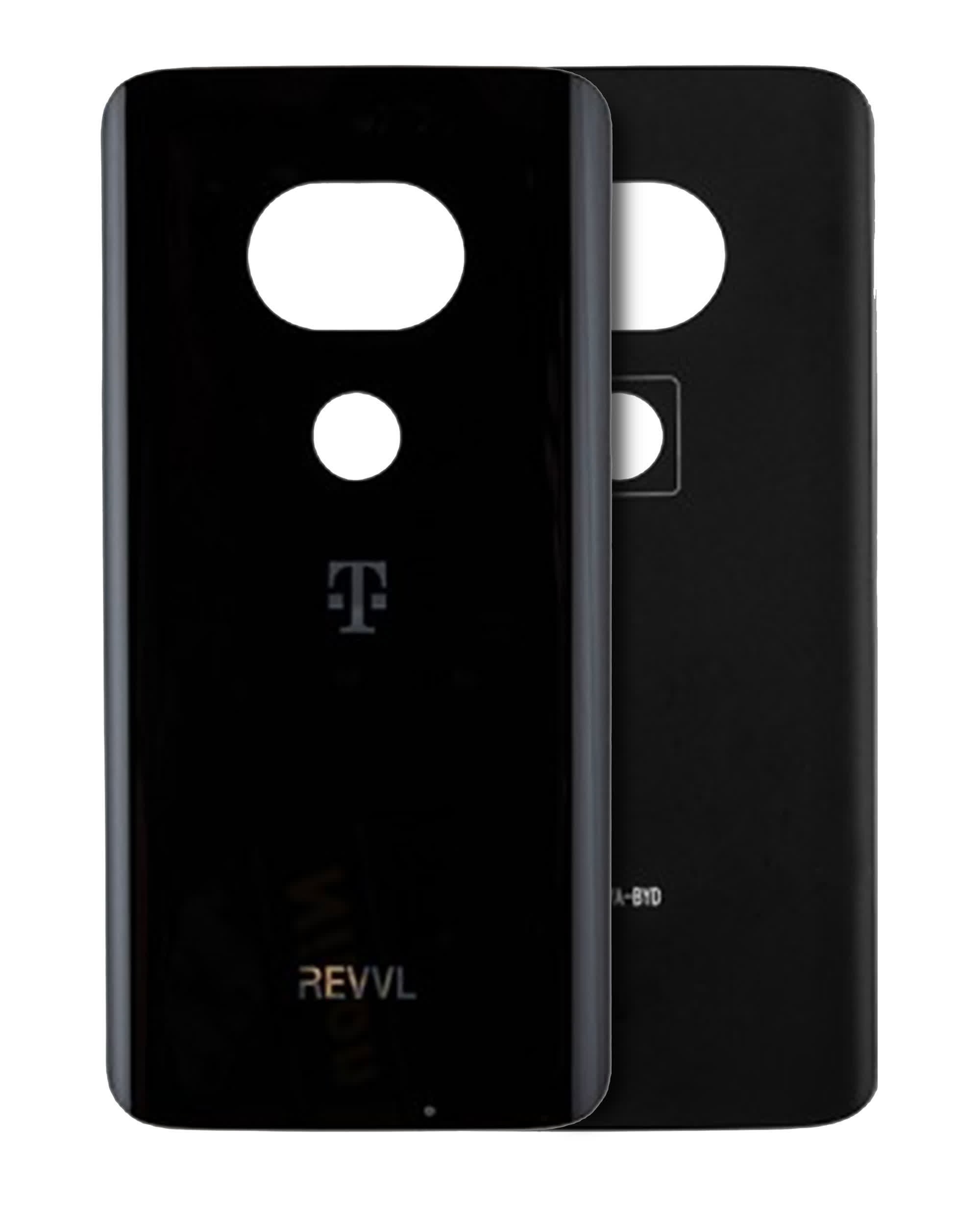 Rückdeckelglas für Motorola Moto G7 Plus Revvl (XT1965-T / 2019) (Original) (Black (Schwarz))