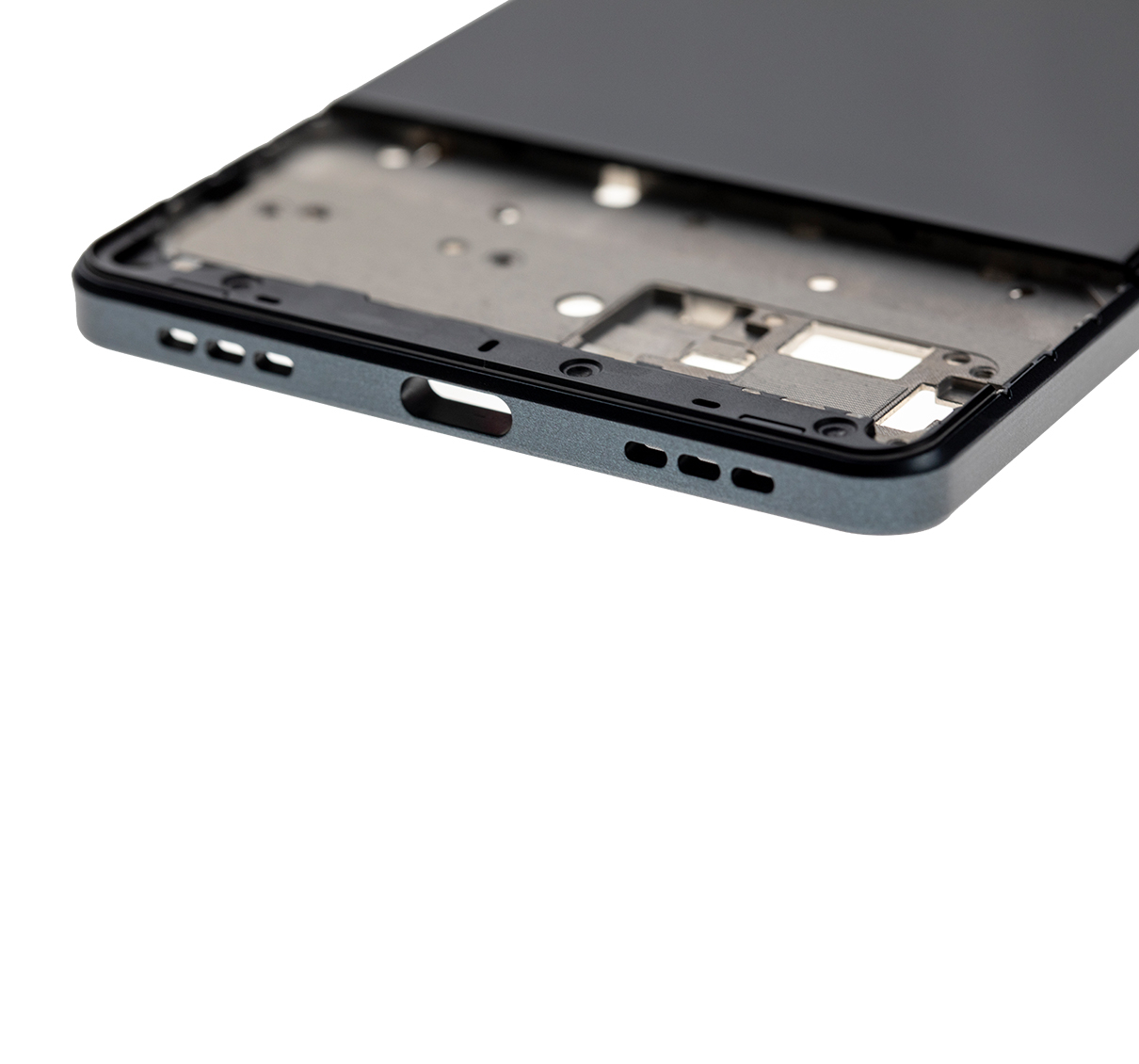 LCD Display mit Rahmen für BlackBerry KEY2 LE / Lite (BBE100 Series) (professionell aufgearbeitet) (Slate) – Bild 2