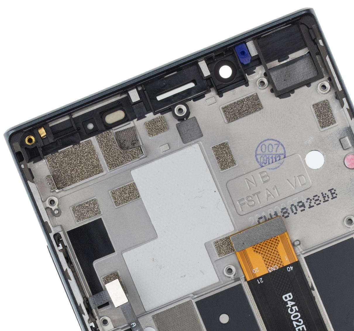 LCD Display mit Rahmen für BlackBerry KEY2 LE / Lite (BBE100 Series) (professionell aufgearbeitet) (Slate) – Bild 4