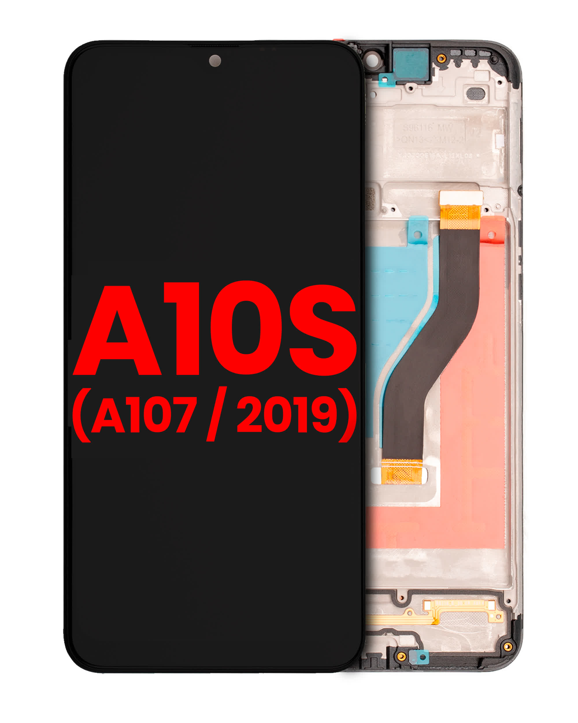 LCD Display mit Rahmen für Samsung Galaxy A10s (A107 / 2019) (Aftermarket Plus)
