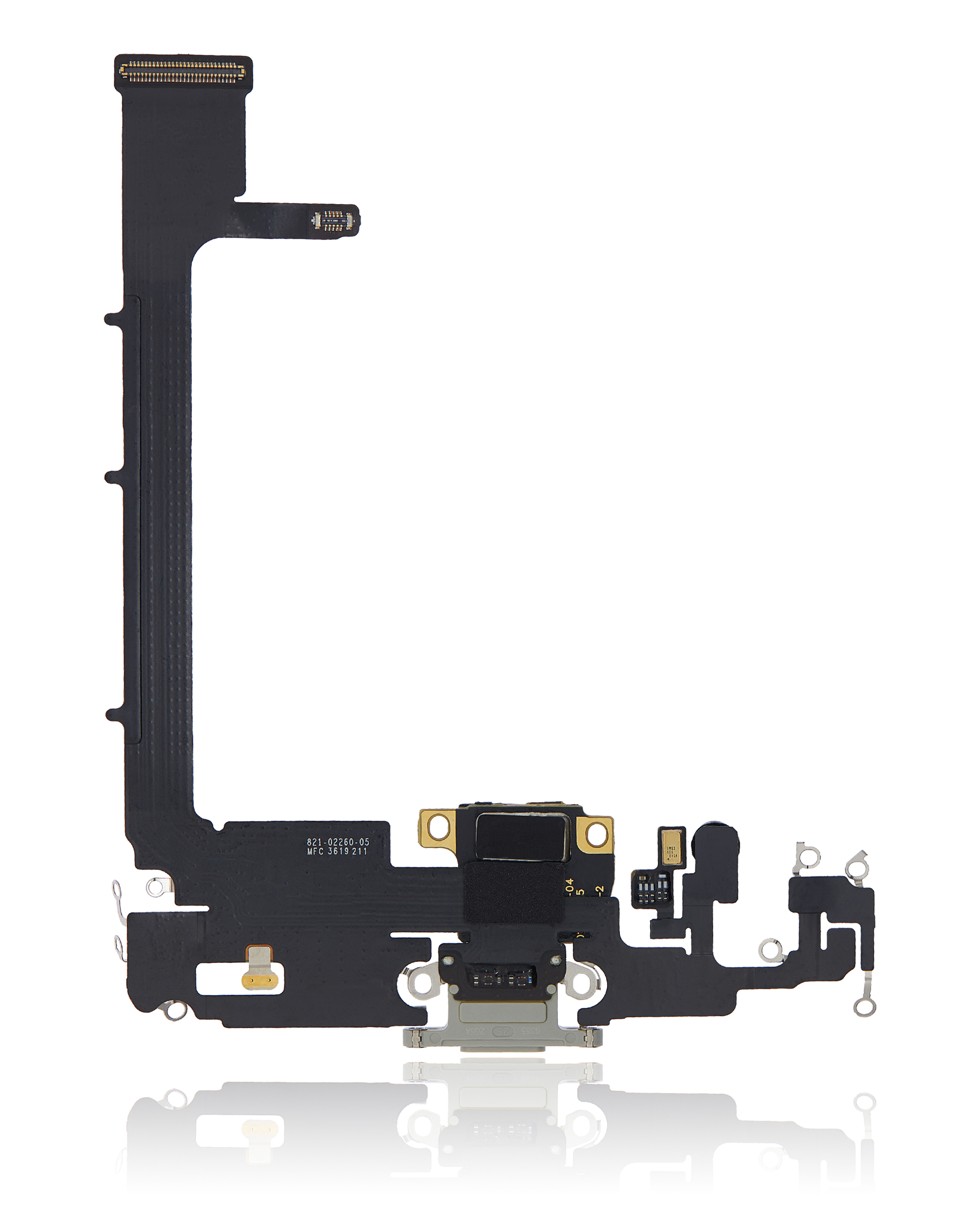 Ladebuchse Flexkabel mit Platine für iPhone 11 Pro Max (ausgebautes Originalteil) (Silver (Silber)) – Bild 3