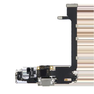 Ladebuchse Flexkabel mit Platine für iPhone 11 Pro Max (ausgebautes Originalteil) (Silver (Silber))