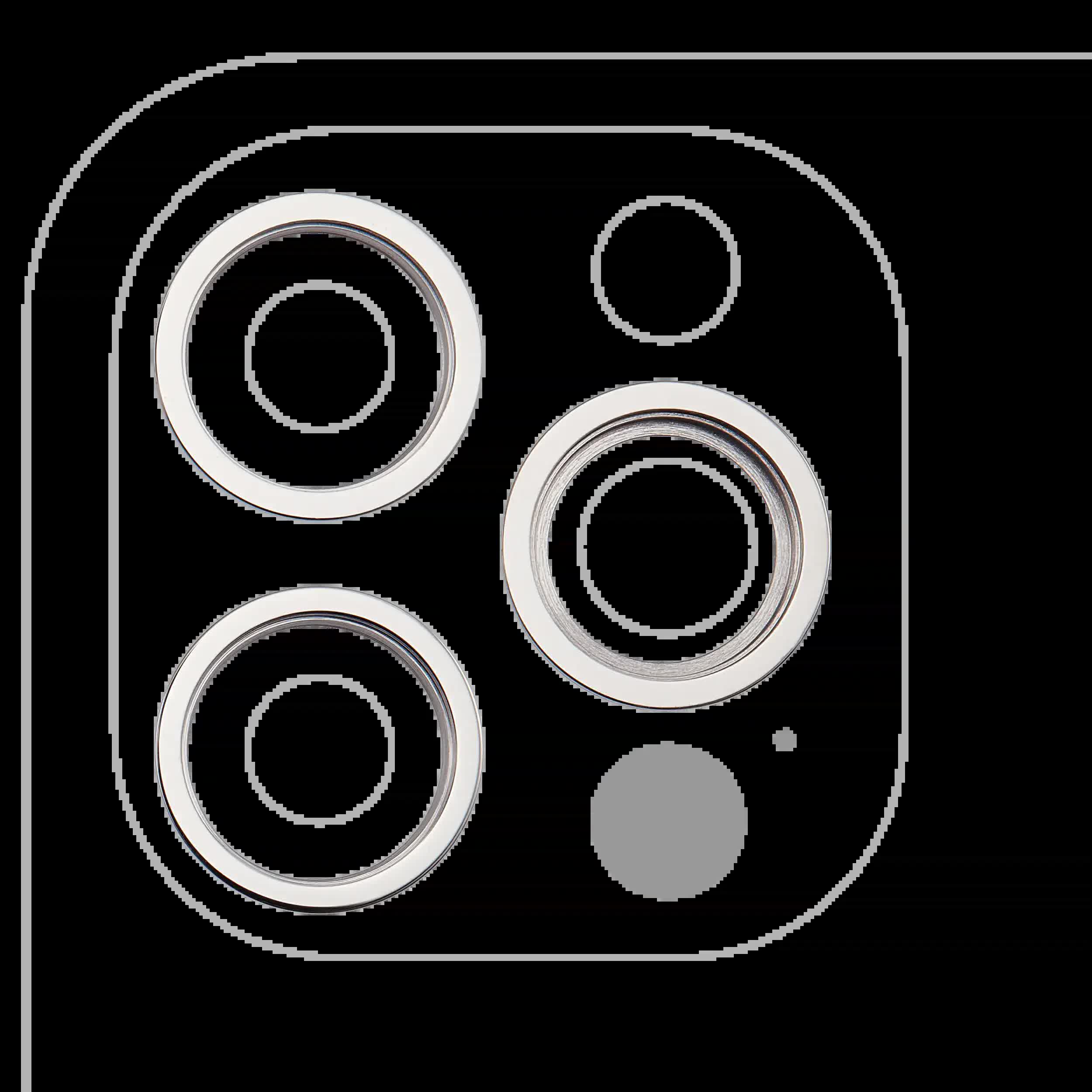 Rückkamera-Blendenring einzeln für iPhone 12 Pro (Silver (Silber)) (3-teiliges Set)