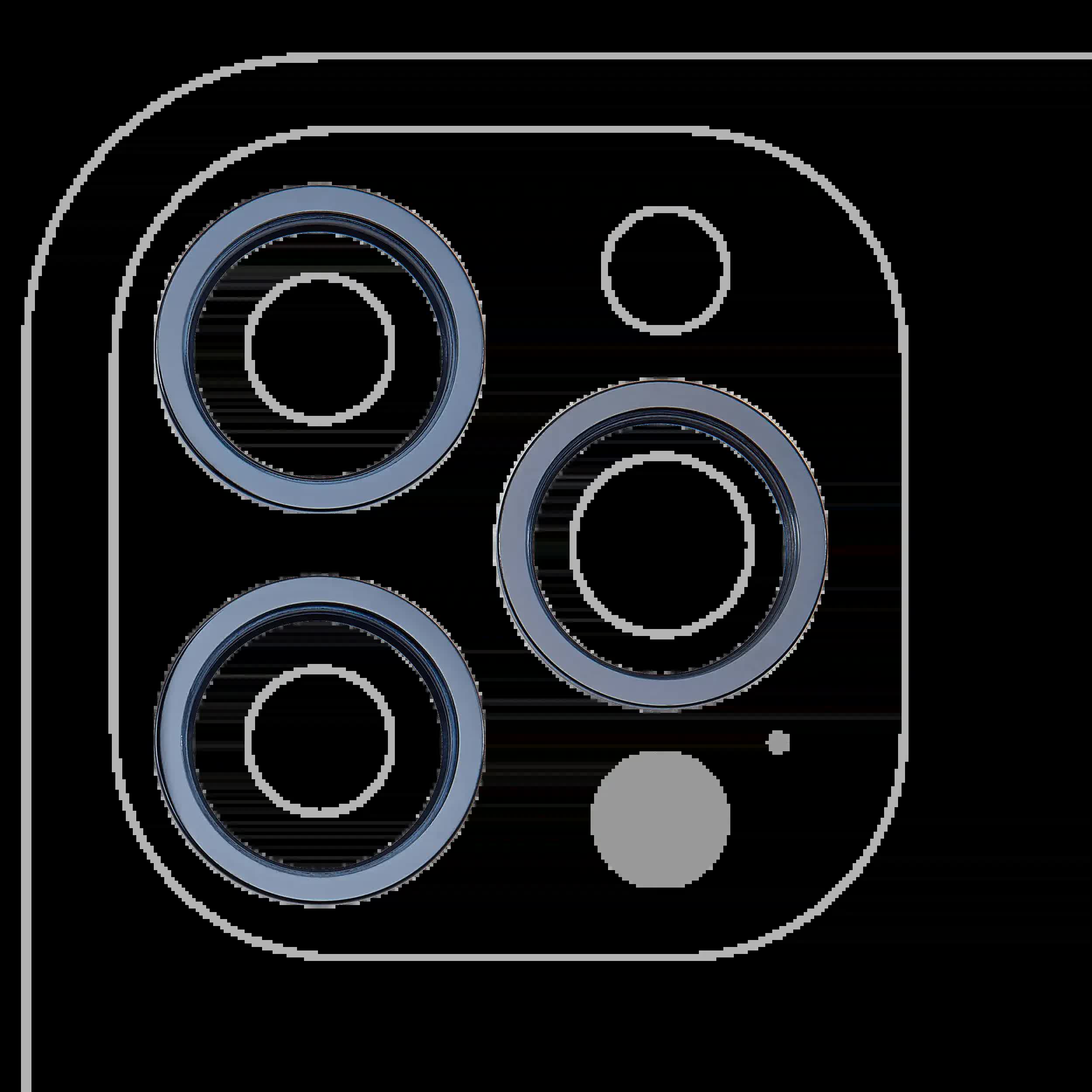 Rückkamera-Blendenring einzeln für iPhone 12 Pro Max (Pacific Blue) (3-teiliges Set)