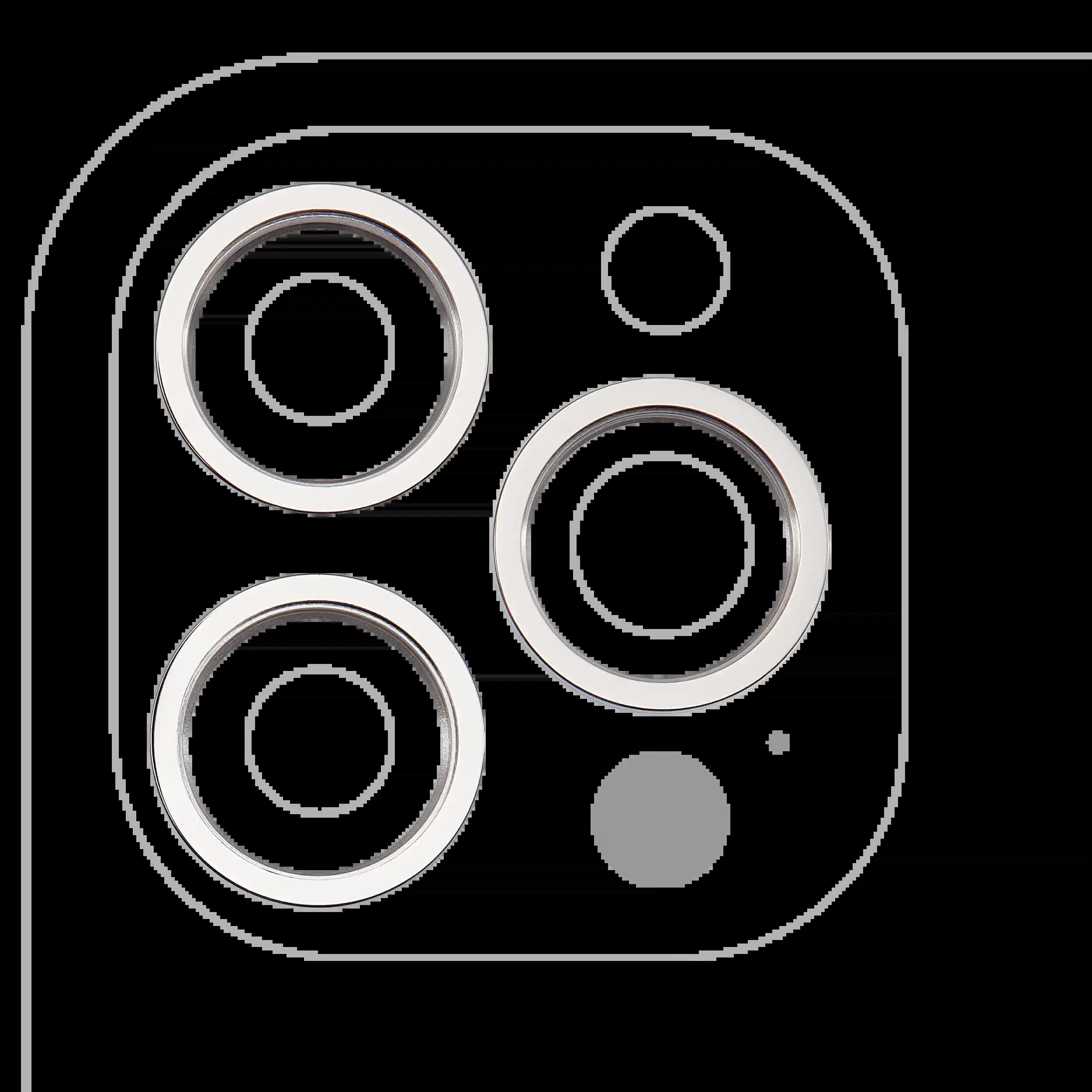 Rückkamera-Blendenring einzeln für iPhone 12 Pro Max (Silver (Silber)) (3-teiliges Set)