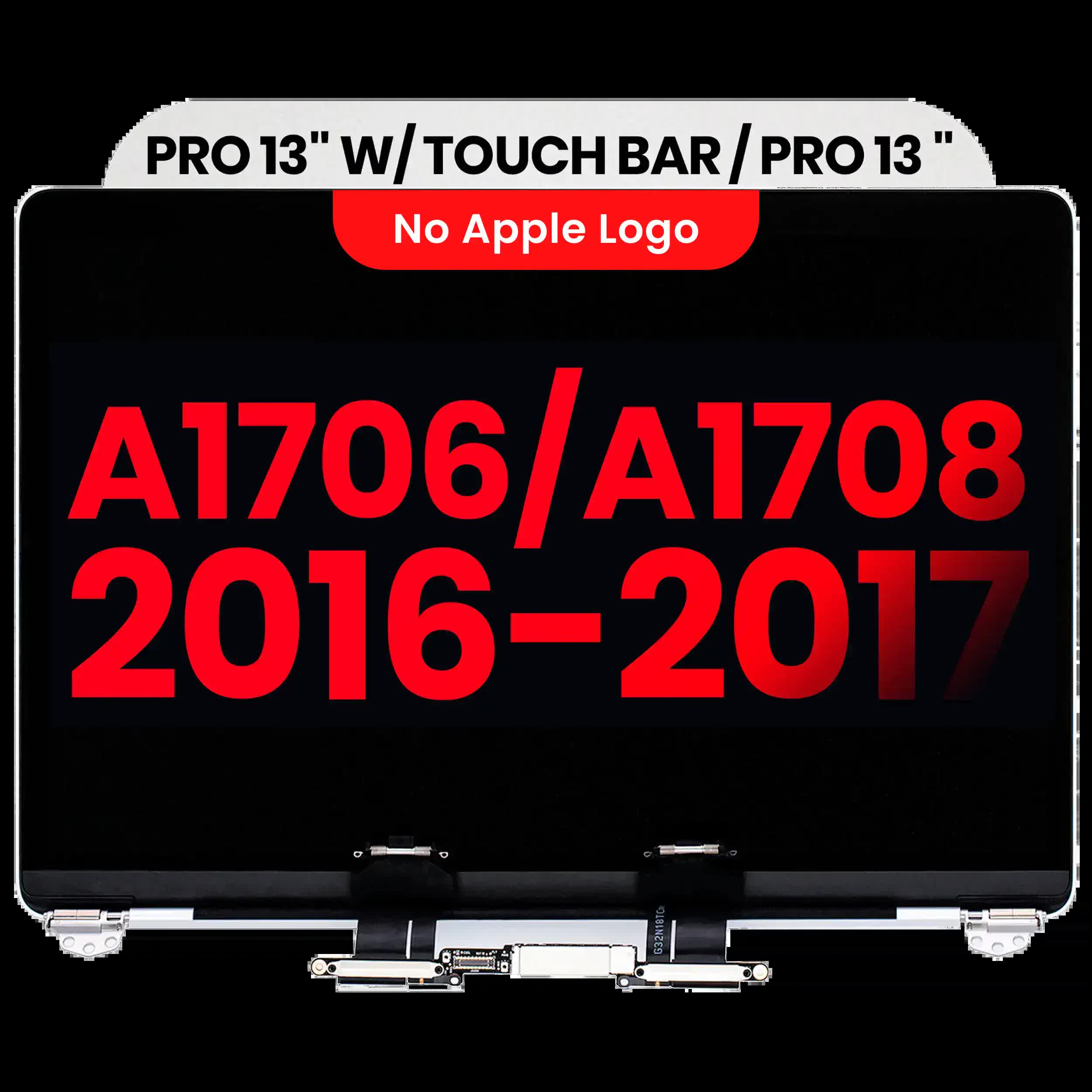 komplette LCD-Displayeinheit für MacBook Pro 13" A1706 / A1708 (2016-2017) (Aftermarket Plus) (Silver (Silber))