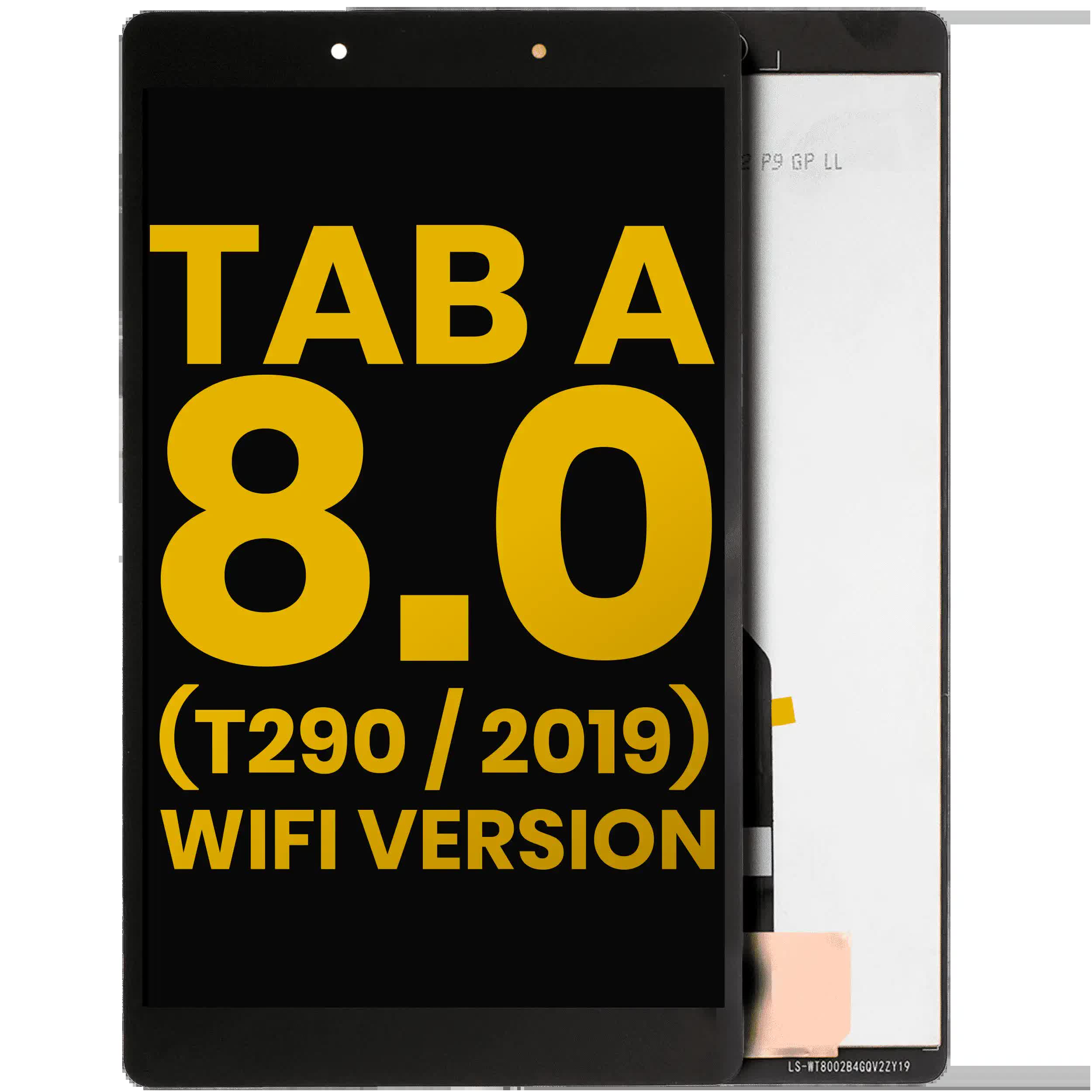 LCD Display ohne Rahmen für Samsung Galaxy Tab A 8.0" (T290) (2019) (WiFi Version) (professionell aufgearbeitet) (Black (Schwarz))