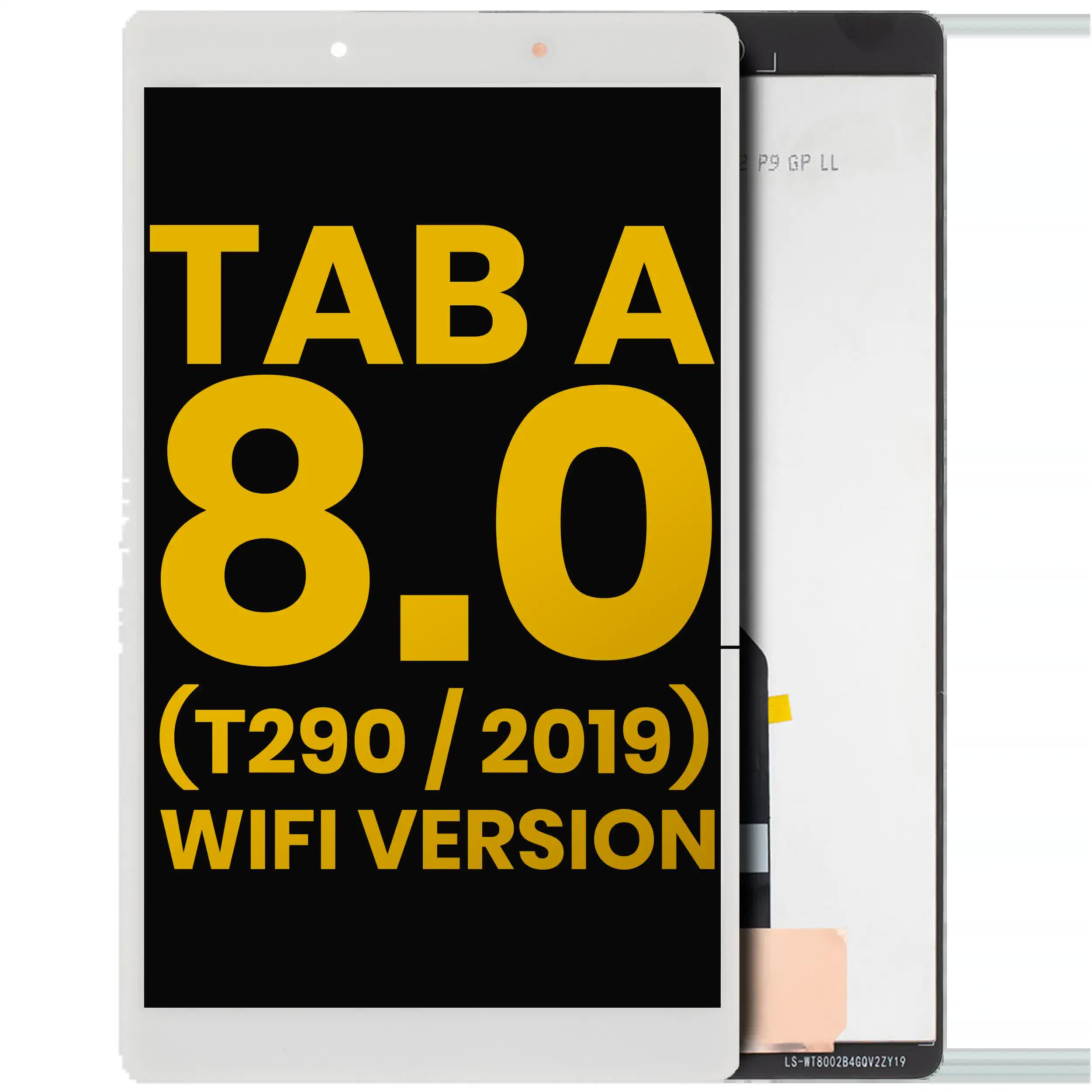 LCD Display ohne Rahmen für Samsung Galaxy Tab A 8.0" (T290) (2019) (WiFi Version) (professionell aufgearbeitet) (White (Weiß))
