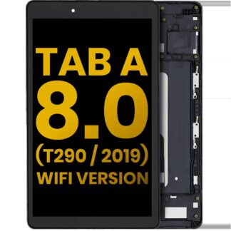 LCD Display mit Rahmen für Samsung Galaxy Tab A 8.0" (T290) (2019) (WiFi Version) (professionell aufgearbeitet) (Black (Schwarz))