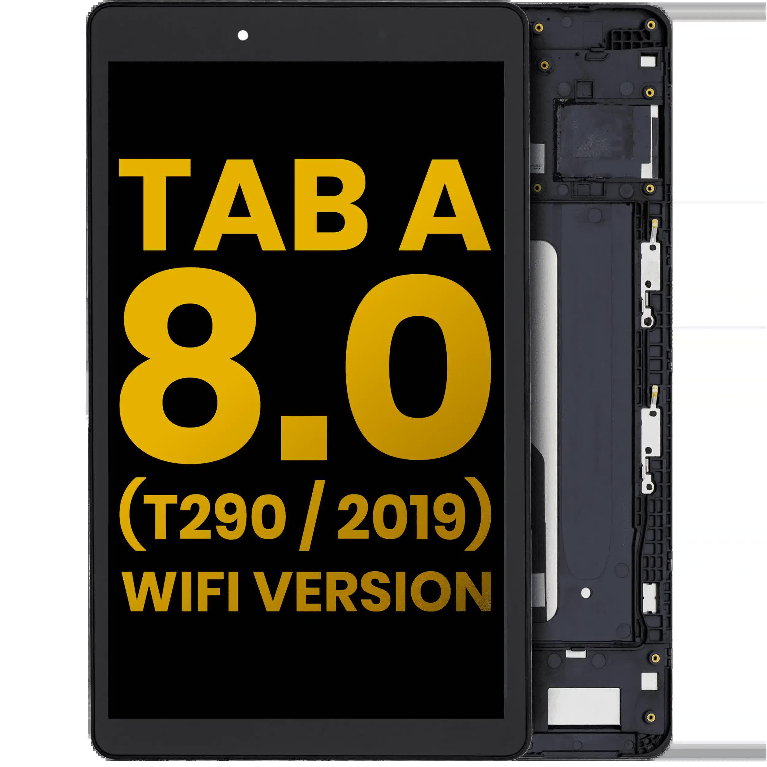 LCD Display mit Rahmen für Samsung Galaxy Tab A 8.0" (T290) (2019) (WiFi Version) (professionell aufgearbeitet) (Black (Schwarz))