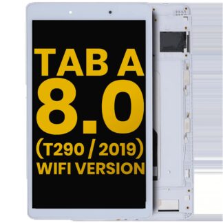 LCD Display mit Rahmen für Samsung Galaxy Tab A 8.0" (T290) (2019) (WiFi Version) (professionell aufgearbeitet) (White (Weiß))