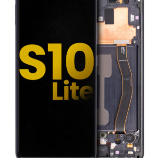 OLED Display mit Rahmen für Samsung Galaxy S10 Lite (professionell aufgearbeitet) (Prism Black)