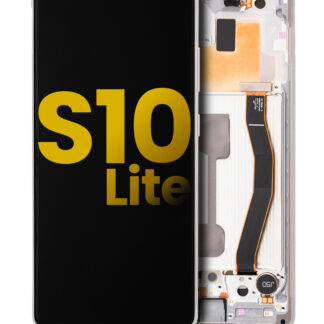 OLED Display mit Rahmen für Samsung Galaxy S10 Lite (professionell aufgearbeitet) (Prism White)