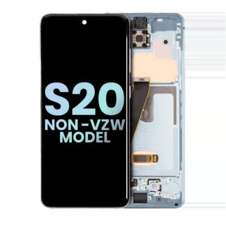 OLED Display mit Rahmen für Samsung Galaxy S20 5G (Non-Verizon 5G UW Rahmen) (Service Pack) (Cloud Blue)