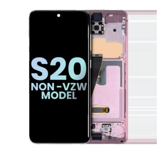 OLED Display mit Rahmen für Samsung Galaxy S20 5G (Non-Verizon 5G UW Rahmen) (Service Pack) (Cloud Pink (Rosa))