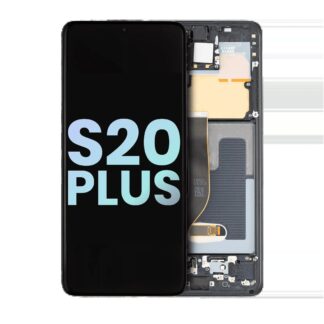 OLED Display mit Rahmen für Samsung Galaxy S20 Plus 5G (Service Pack) (Cosmic Black)