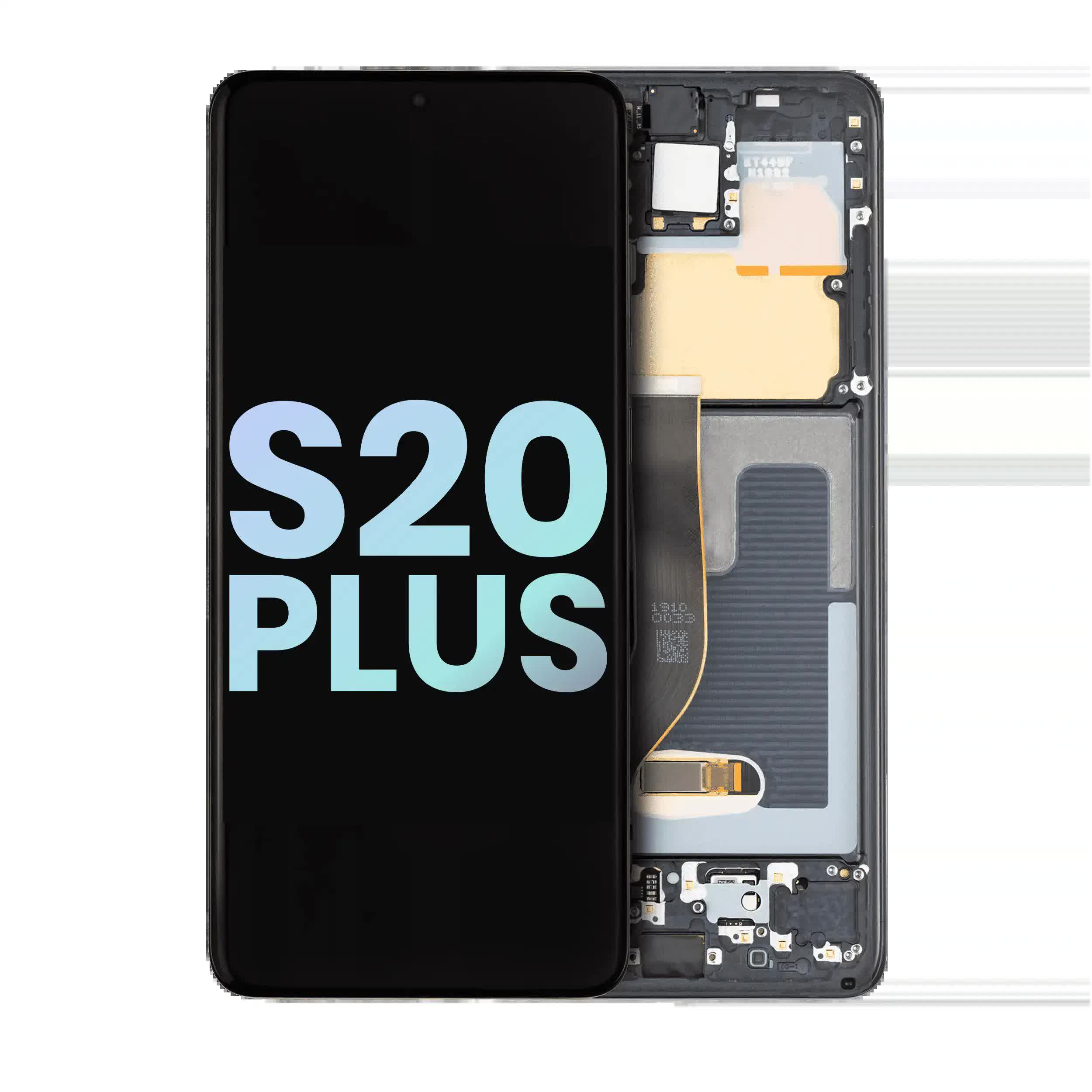 OLED Display mit Rahmen für Samsung Galaxy S20 Plus 5G (Service Pack) (Cosmic Black)