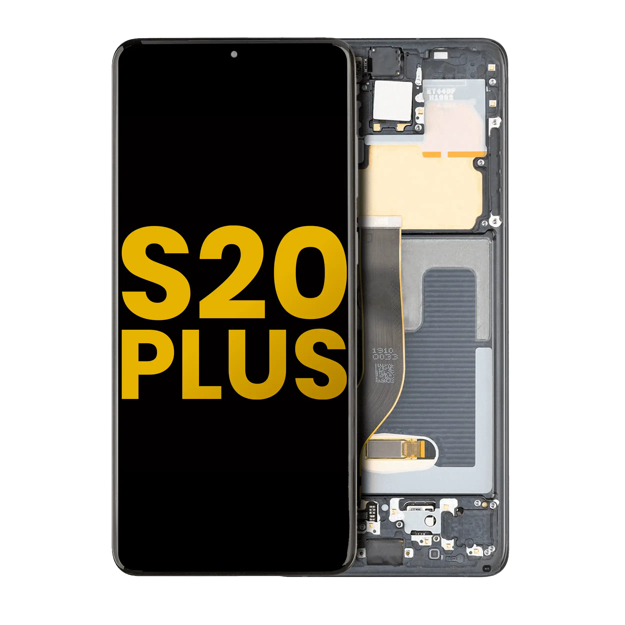 OLED Display mit Rahmen für Samsung Galaxy S20 Plus 5G (Aftermarket Plus) (Cosmic Black) – Bild 2