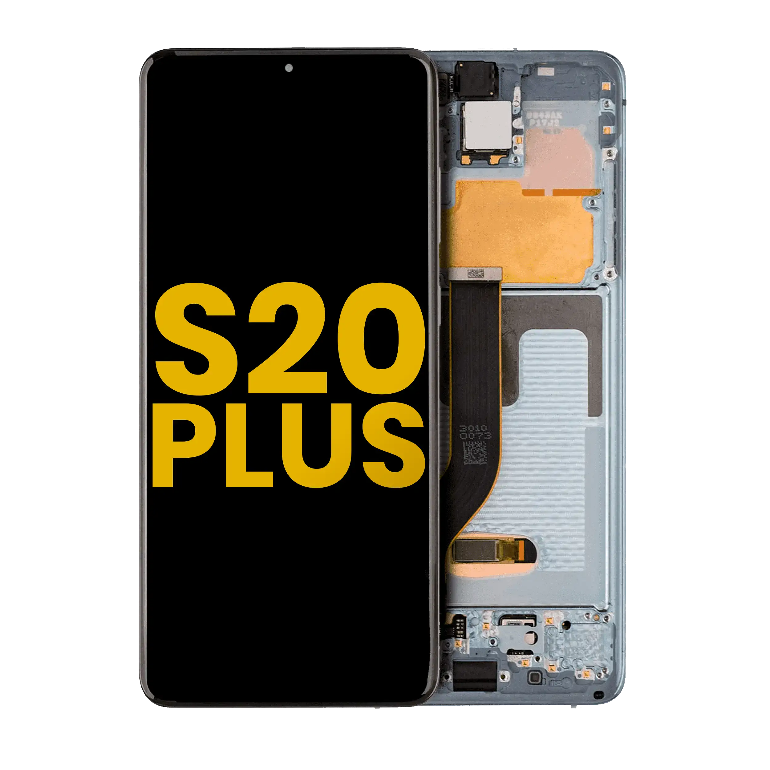 OLED Display mit Rahmen für Samsung Galaxy S20 Plus 5G (Aftermarket Plus) (Cosmic Gray (Grau)) – Bild 2