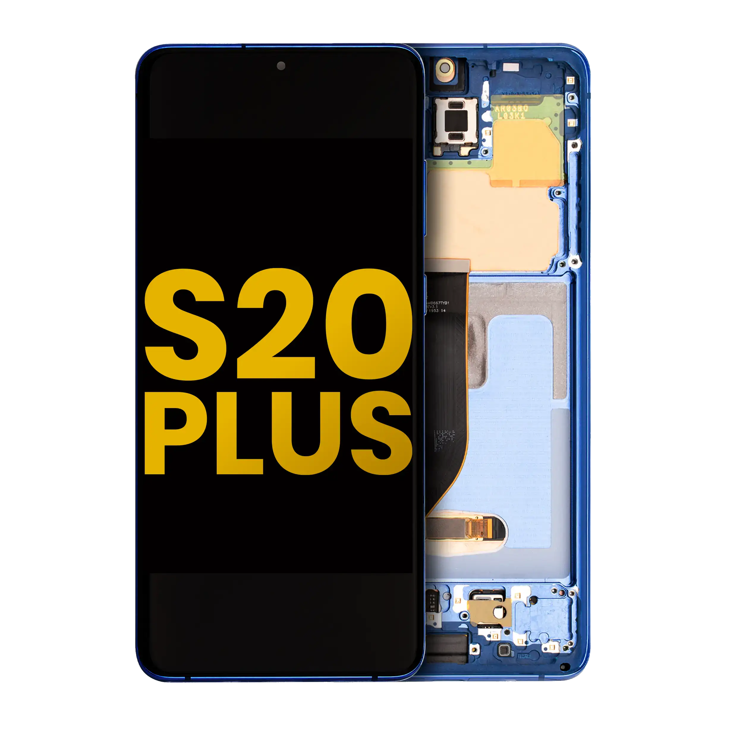 OLED Display mit Rahmen für Samsung Galaxy S20 Plus 5G (Aftermarket Plus) (Cosmic Gray (Grau)) – Bild 3