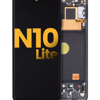 OLED Display mit Rahmen für Samsung Galaxy Note 10 Lite (professionell aufgearbeitet) (Aura Black)