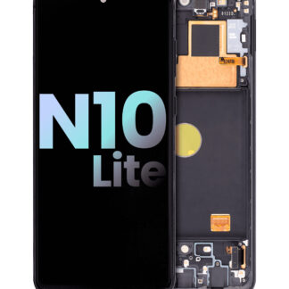OLED Display mit Rahmen für Samsung Galaxy Note 10 Lite (Service Pack) (Aura Black)