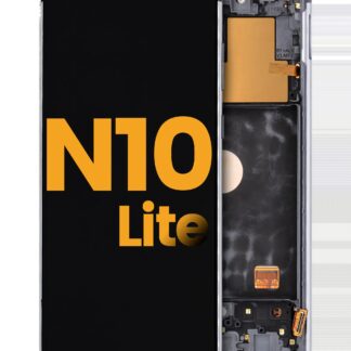 OLED Display mit Rahmen für Samsung Galaxy Note 10 Lite (professionell aufgearbeitet) (Aura Glow / Silver)