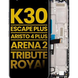 LCD Display mit Rahmen für LG K30 (2019) / Escape Plus / Aristo 4 Plus / Arena 2 / Tribute Royal (professionell aufgearbeitet)