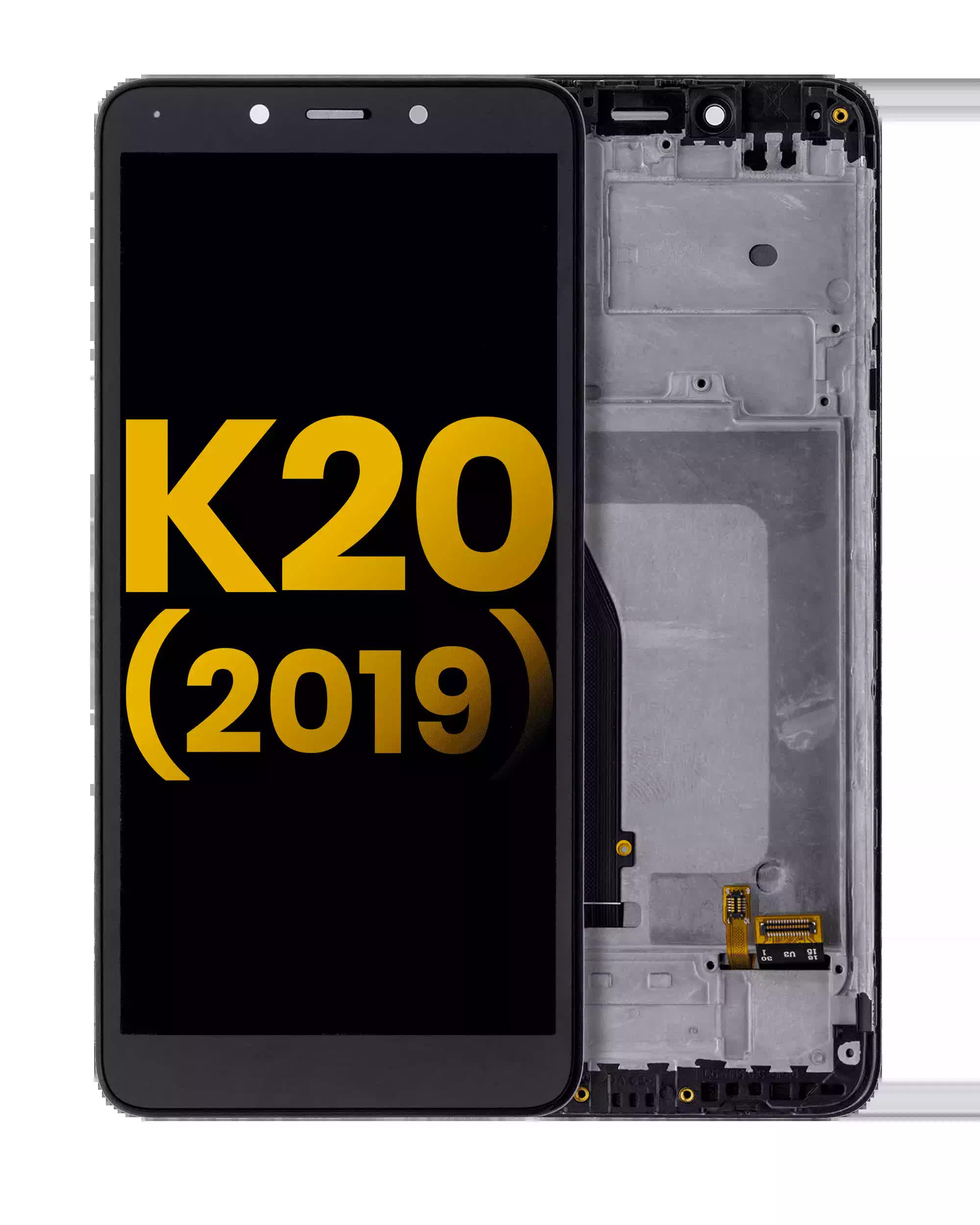 LCD Display mit Rahmen für LG K20 (2019) (professionell aufgearbeitet)