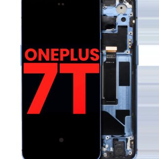 OLED Display mit Rahmen für OnePlus 7T (Aftermarket Plus) (Glacier Blue)