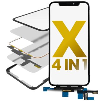 4 in 1 Short Flex (Touchscreen-Digitizer Touch mit Glas + OCA + Rahmen vormontiert) für iPhone X (OCA Master)