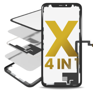 4 in 1 Long Flex (Touchscreen-Digitizer Touch mit Glas + OCA + Rahmen vormontiert) für iPhone X (OCA Master)